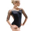Ballet Rosa Ember Mesh 3/4 Sleeve Leotard