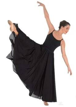 Eurotard 13674 Full Length Triple Panel Black Skirt