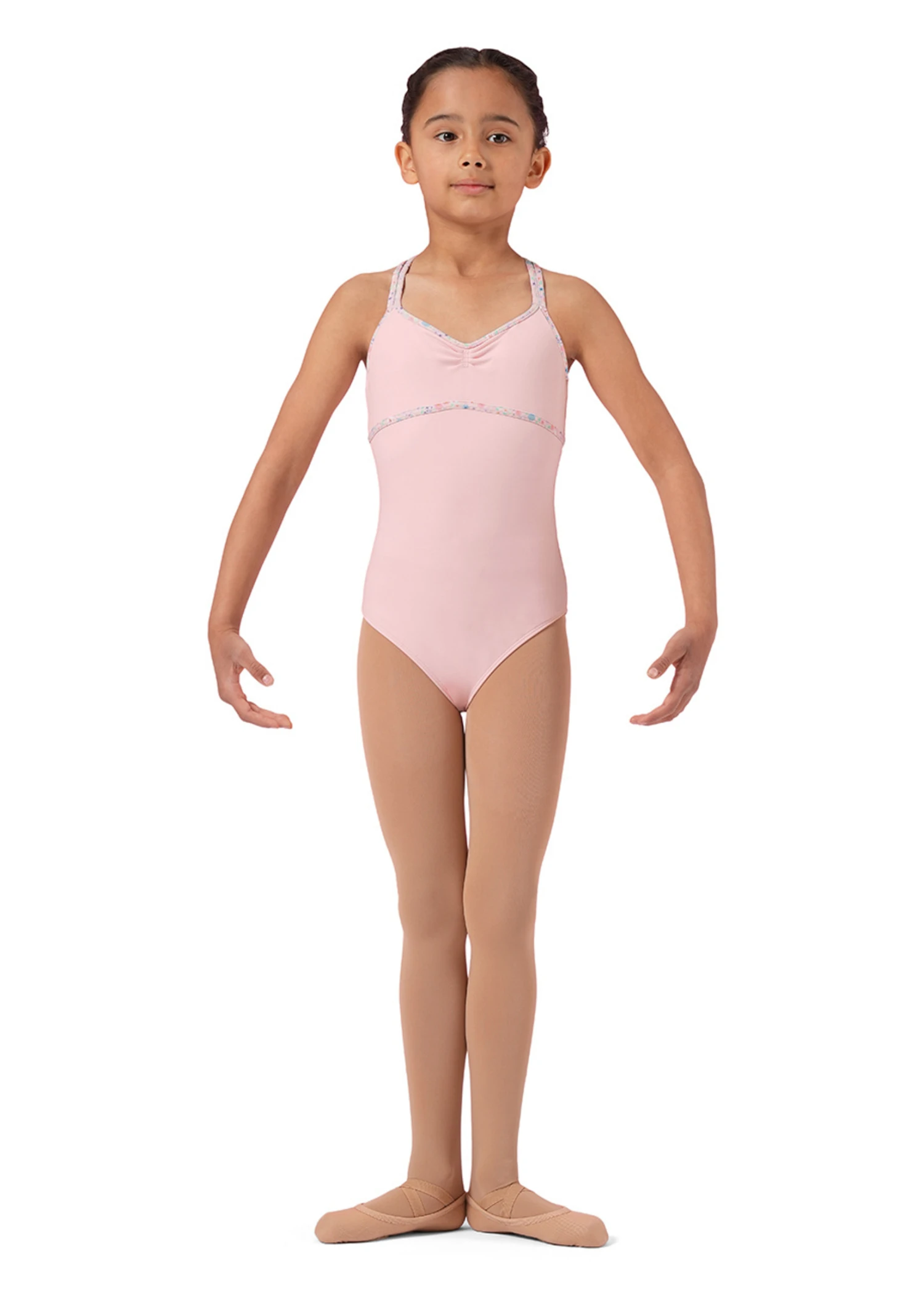 Mirella M1242C Child Floral Double Cross Camisole Leotard 1 Mirella M1242C Child Floral Double Cross Camisole Leotard