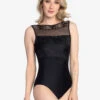 So Danca Sybille High Neck Mesh Tank Leotard