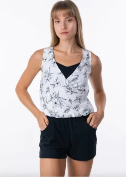 Suffolk Moonflower V Neck Romper -Capezio Shop suffolk moonflower v neck romper 3